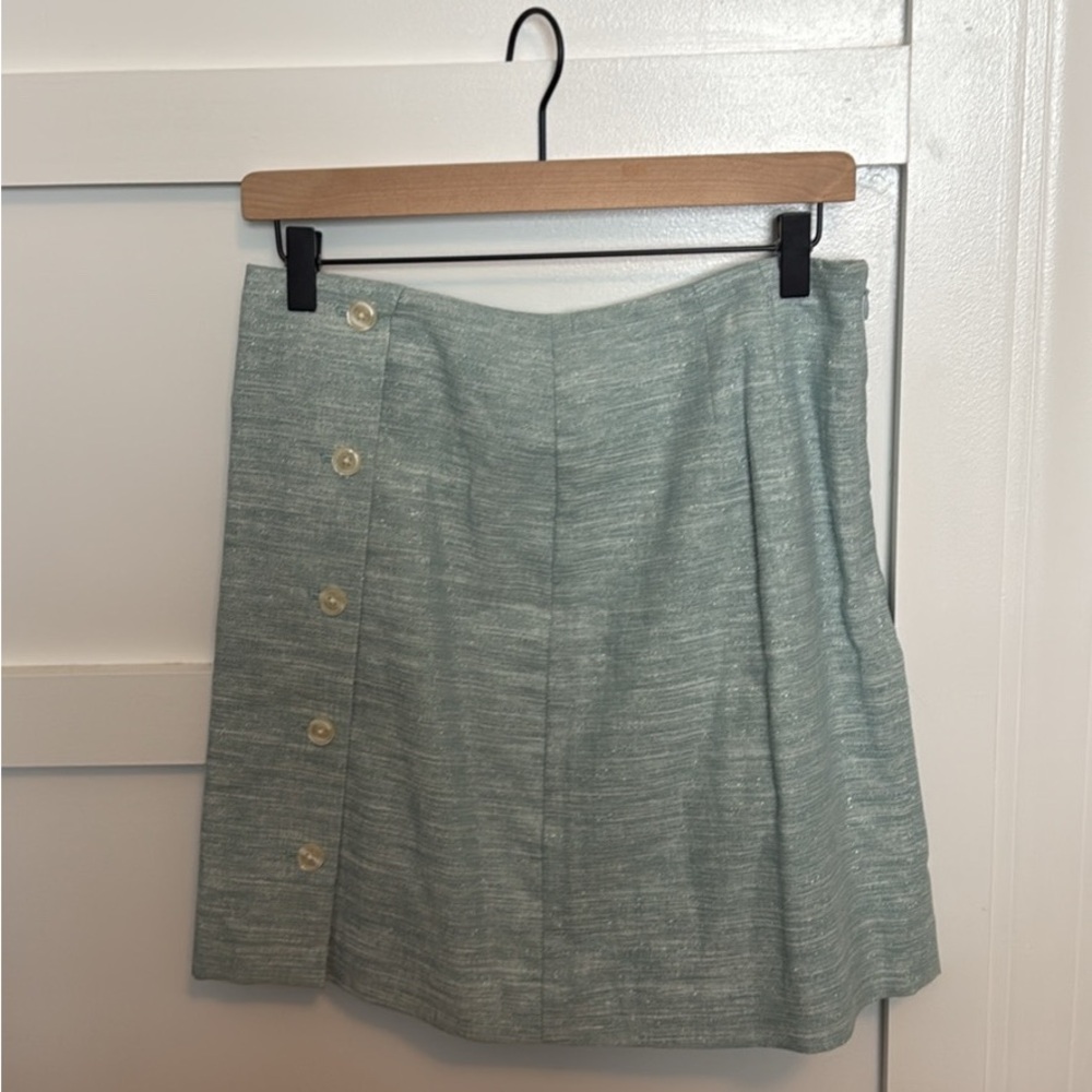 LOFT Green A-Line Mini Skirt Casual